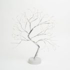 LED-es asztali fa dekoráció - melegfehér - érintőgombos, elemes, USB-s