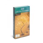 LED-es asztali fa dekoráció - melegfehér - érintőgombos, elemes, USB-s