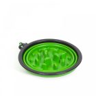 Összenyomható etetőtál - habzsolásgátlóval - zöld