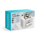 Asztali papírzsebkendő, tisztítókendő adagoló - fehér - 205 x 160 x 120 mm