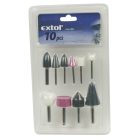 EXTOL köszörűkő klt. fúrógéphez; 10db, 3 és 6mm tengely, bliszter