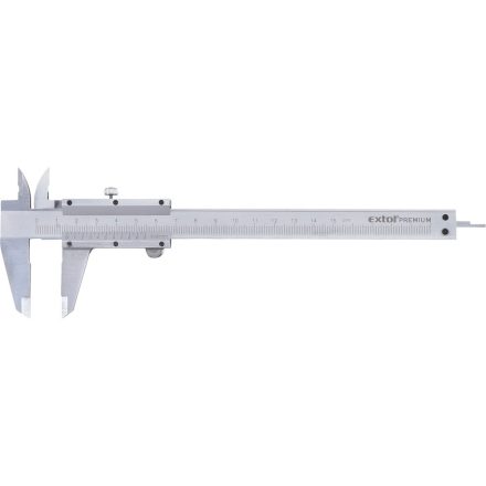 EXTOL tolómérő INOX (mélységmérővel) ; 0,05×150mm