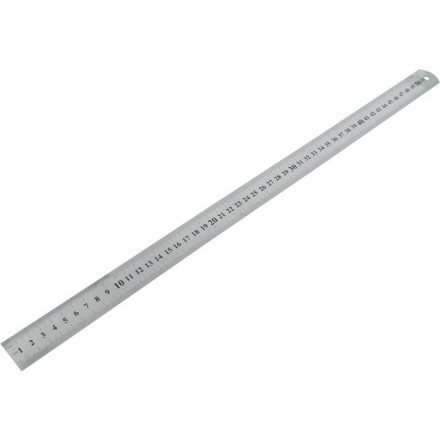 EXTOL vonalzó, 75 × 3 cm, rozsdamentes acél; mindkét oldalán mm-es beosztás