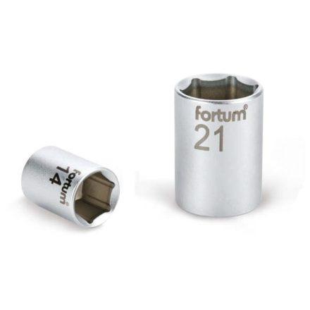 EXTOL dugófej, 1/2", 22mm, 61CrV5, mattkróm,  38mm hosszú FORTUM