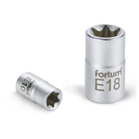   EXTOL dugófej, torx, 1/2", 61CrV5 mattkróm, 38mm hosszú; E12 FORTUM