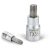 EXTOL bitdugófej, torx, 1/4", 61CrV5/S2, mattkróm; TX25 FORTUM