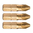 EXTOL behajtóhegy PZ, 3 db, S2 acél, Titanium bevonat; PZ 1×25mm, bliszteren