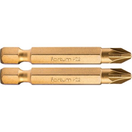 EXTOL behajtóhegy PZ, 2 db, S2 acél, Titanium bevonat; PZ 2×50mm, bliszteren