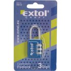 EXTOL EXTOL CRAFT bőröndlakat, számzáras, 1000 db kód beállítható, 26×55mm, kengyelátmérő: 3,5 mm