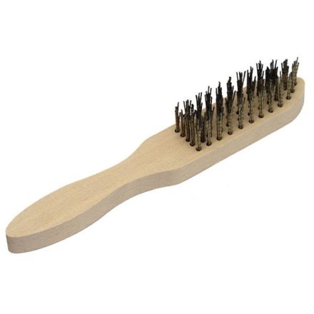 EXTOL drótkefe 5 soros fanyelű ; 280mm hosszú, 25mm szálhossz