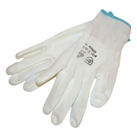   EXTOL Kötött kesztyű fehér nylon,  XL-es méret, 10' poliuretánba mártott teny. és ujjhegy., gumírozott mandzsetta