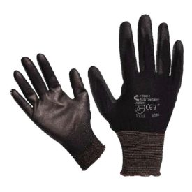   EXTOL Kötött kesztyű fekete nylon, XXL-es méret, 11' poliuretánba mártott teny. és ujjhegy., gumírozott mandzs