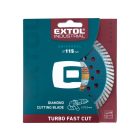 EXTOL gyémántvágó, ipari korong,TURBO,gyors vágás; 115×22,2mm, száraz és vizes vágásra