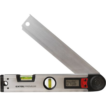 EXTOL vízmérték, digitális szögmérővel,  305mm, 2 libella, ±0,5mm/1m, illetve 0-225°, ±0,3°,  LCD kijelző