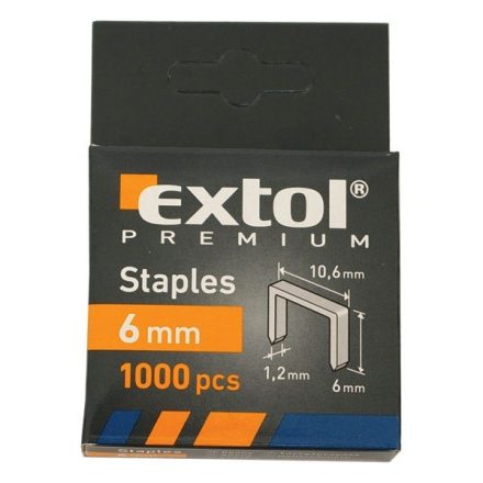 EXTOL tűzőgépkapocs profi (10,6×0,52×1,2mm) ; 6mm, 1000db