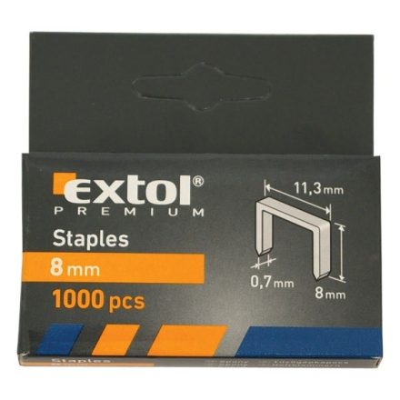 EXTOL tűzőgépkapocs (11,3×0,52×0,7); 6mm, 1000db