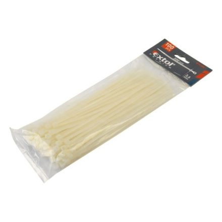 EXTOL kábelkötegelő 2,5×150mm 100db, fehér nylon;