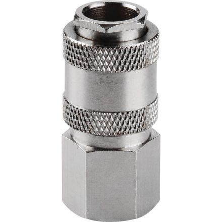 EXTOL gyorscsatlakozó-hüvely, belső menettel, 1/4", nikkelezett réz, bliszteren