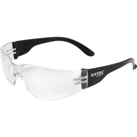 EXTOL védőszemüveg, víztiszta, polikarbonát, CE, optikai osztály: 1, ütődés elleni védelmi osztály: F
