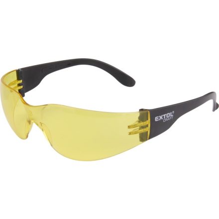 EXTOL védőszemüveg, sárga, polikarbonát, CE, optikai osztály: 1, ütődés elleni védelmi osztály: F