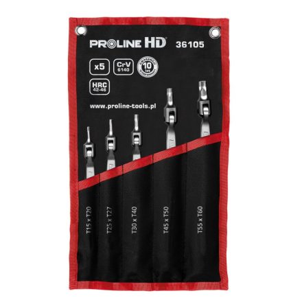 PROLINE.HD CSUKLÓ TORX BITKULCS SZETT - HD CR-VA T15-T60 - 5 DB