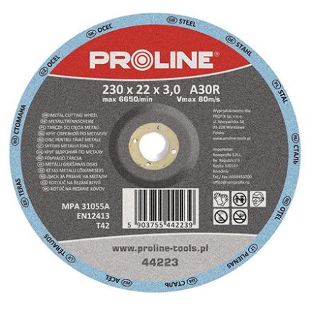 PROLINE SÜLLYESZTETT FÉM VÁGÓKORONG - 115X2.5MM / A30S