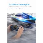 Gyors távirányítós RC hajó – 1:12 méretarány, 30 perc üzemidő, LED, sebességváltás