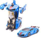 Távirányítós 2-az-1-ben deformálódó RC autó – 1:12, LED, robot funkció KÉK PIROS