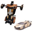 Távirányítós 2-az-1-ben deformálódó RC autó – 1:12, LED, robot funkció ARANY