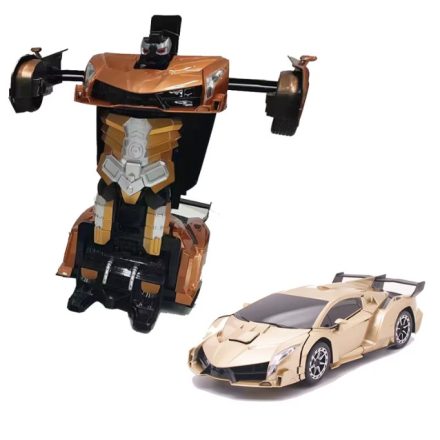 Távirányítós 2-az-1-ben deformálódó RC autó – 1:12, LED, robot funkció ARANY