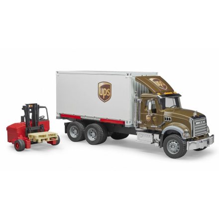 Bruder MACK Granite UPS teherautó taroncával és raklapokkal