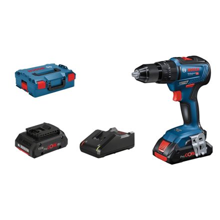 Bosch GSB 18V-55 PROFESSIONAL 1800 RPM Kulcsnélküli 1,1 kg Fekete, Kék, Vörös