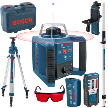 BOSCH GRL 300 HV SET + BT 170 HD + GR 240 Professional - 061599405U - Rotációs lézer állvánnyal és bottal