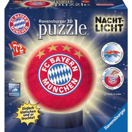 Ravensburger FC Bayern München labda 3D Puzzle LED fénnyel (72 darab)