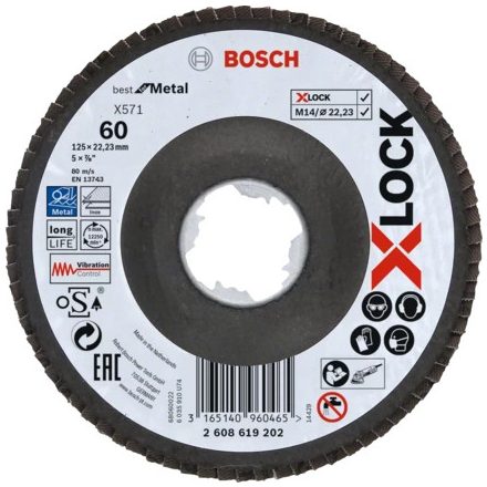 Bosch X-LOCK X571 BEST FOR METAL Csiszolólemez