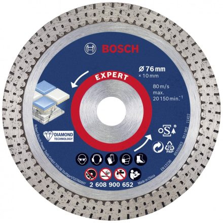 Bosch Expert gyémánt vágótárcsa 'HardCeramic', Ø 76 mm (mini sarokcsiszolókhoz)