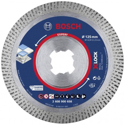 Bosch Accessories 2608900658 EXPERT HardCeramic X-LOCK Gyémánt bevonatú vágótárcsa Ø 125 mm 1 db