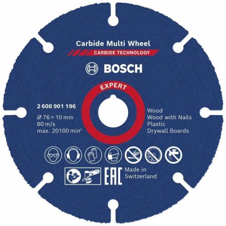 Bosch Expert Carbide MultiWheel Vágókorong - 76mm